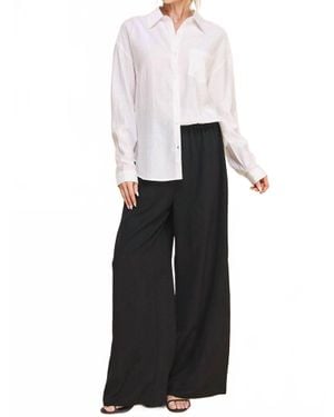 Allie Rose Esme Textured Button Front Shirt - White