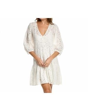 Johnny Was Eyelet Button-Up Dress - White