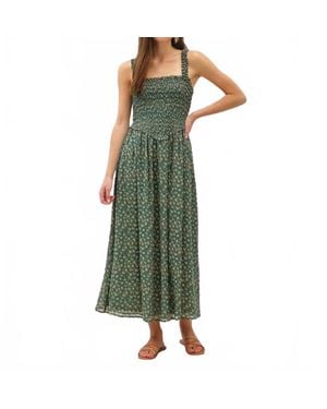 Be Cool Floral Print Midi Dress - Green