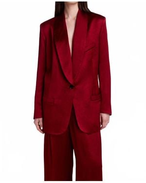Smythe Shawl Collar Oversized Blazer - Red