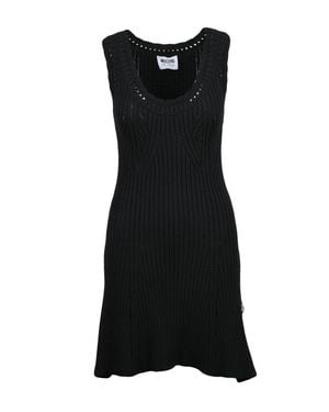 Moschino Ribbed Stretch Cotton-Blend Mini Dress - Black