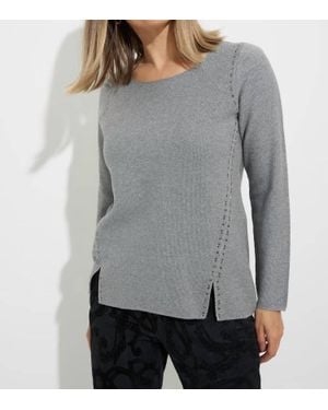 Joseph Ribkoff Casual Scoop Neck Pullover Sweater - Gray