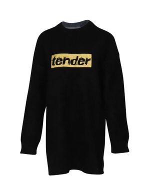 Alexander Wang Embroidered Wool Angora Sweater Dress - Black
