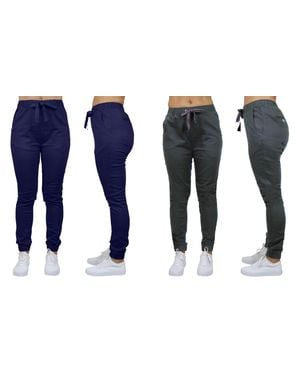 Galaxy By Harvic Loose Fit Twill Jogger Pants-2 Pack - Black