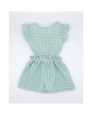 FINA EJERIQUE Girl's Gingham Cutout Jumpsuit - Blue