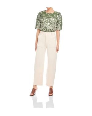 Fifteen Twenty Stevie Barrel Leg Ankle Pants - Green