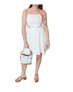 Fate Side Lace Cut Out Mini Dress - White