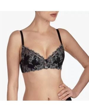 Ajour Sensual Floral Lace Bra - Black