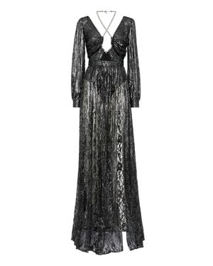 Philipp Plein Crystal Lace Long Dress - Black