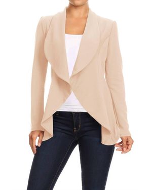Moa Collection Open Front Blazer - Blue