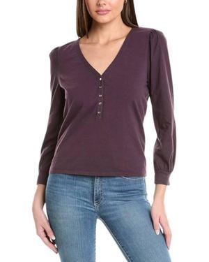 Nation Ltd Ivy Snap Henley Top - Purple