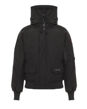 Canada Goose High-Neck Bomber Jacket With Hood And Multi-Pocket Design - Black