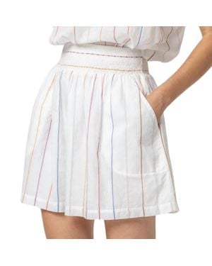 Lilla P Smocked Waist Short Skirt - White