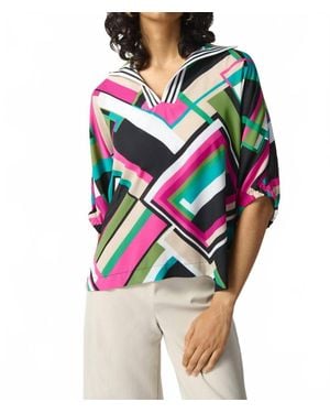 Joseph Ribkoff Geo Print Blouse - Black