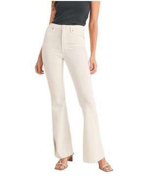 Just Black Denim Denim High Rise Outer Slit Flare Jeans - Natural