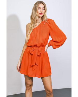 TRUEDAMES Unexpected Surprise Woven Romper - Orange