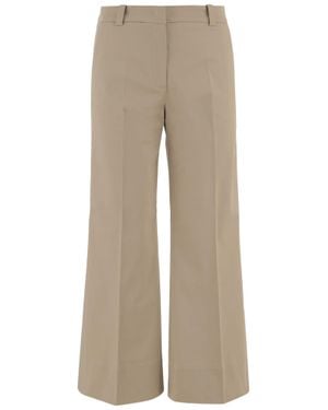 Ql2 Cropped Wide-Leg Pants With High Waist - Natural