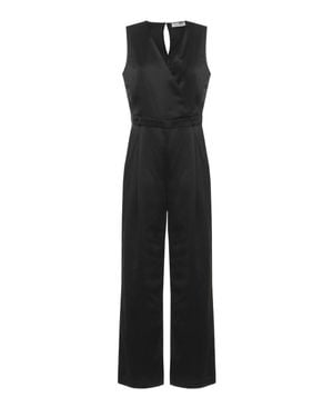 Kangra Tailored Jumpsuit With V-Neckline And Side Zip Fastening - Black