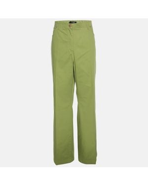 Elena Miro Stretch Cotton Wide Leg Pants - Green