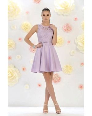 May Queen Couture Simple & Classy Short Bridesmaids Dress - Pink