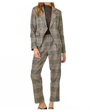 Mystree Drew Plaid Pants - Gray