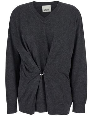 Isabel Marant Charcoal Chiraz Twist Detail Pullover - Black
