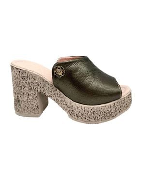 Bonavi Attica Love Block Heel Mule Sandal - Brown