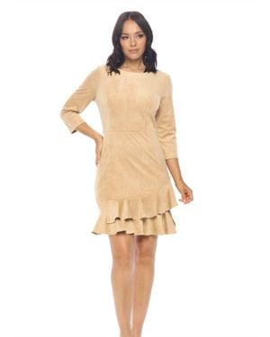 Aryeh Suede Dress - Natural