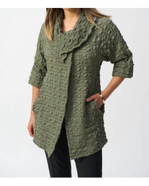 Joseph Ribkoff Textured Cowl Neck Jacket - Green