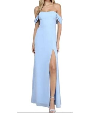 Lulus Magical Magnetism Off-The-Shoulder Maxi Dress - Blue