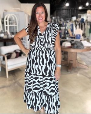 Thml She's Abstracting Me Maxi Dress - Blue