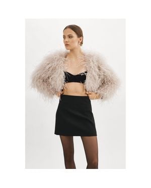 Lamarque Hallie Ostrich Feather Jacket - Multicolor