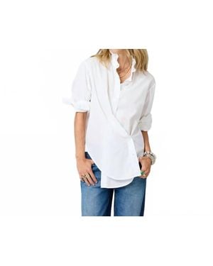 Kerri Rosenthal Mia Ruffle Shirt - Blue