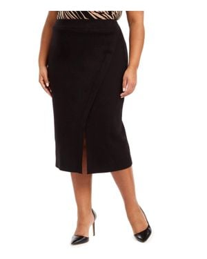 Anne Klein Long Sweater Pencil Skirt, 2X - Black