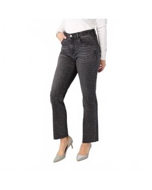 Coco + Carmen Everstretch Straight Ankle Jeans With Front Rhinestones - Black