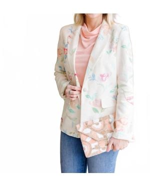 Fdj Textured Print Blazer - White