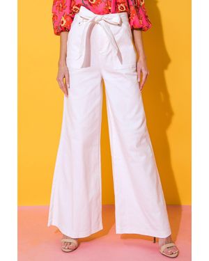 TRUEDAMES Just Say Yes Twill Pants - White
