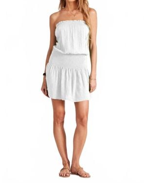 Bobi Smocked Tube Coverup Dress - White
