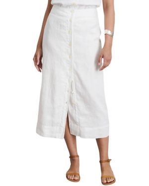 Alex Mill Relaxed Linen Midi Button-Front Skirt - White