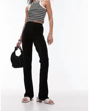 Q2 Stretchy Cord Flared Trouser - Black