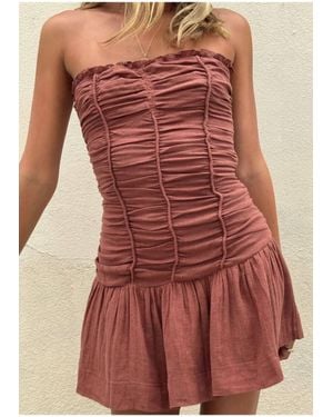 Sky To Moon Torso Fit & Flare Mini Dress - Red