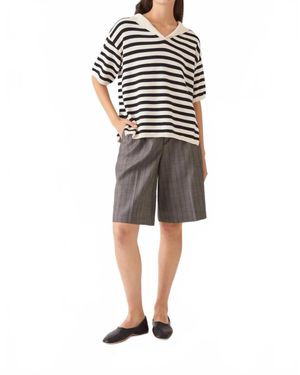 DEMYLEE Jane Stripe Short-Sleeve Sweater - Multicolor