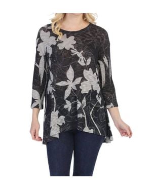 Jess & Jane Secret Sweater Knit Hi-Low Top - Black