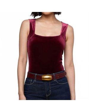 L'Agence Molly Velvet Bodysuit - Red