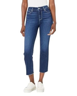 PAIGE Cindy Crop Raw Hem Jean - Blue