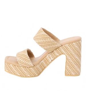 Matisse Gem Block Heel Platform Sandals - Natural