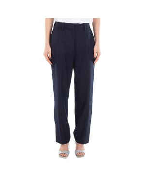 Anine Bing Blaine Wool Blend Cropped Pants - Blue