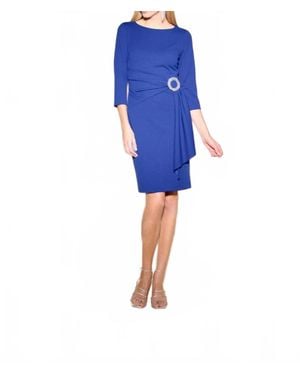 Joseph Ribkoff Buckle Sheath Dress - Blue