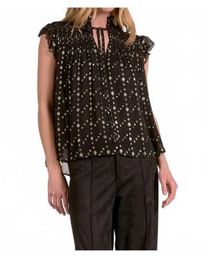 Elan Sleeveless Holiday Sparkle Blouse - Black