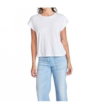 Self Contrast Brynleem Casual Tee - Blue
